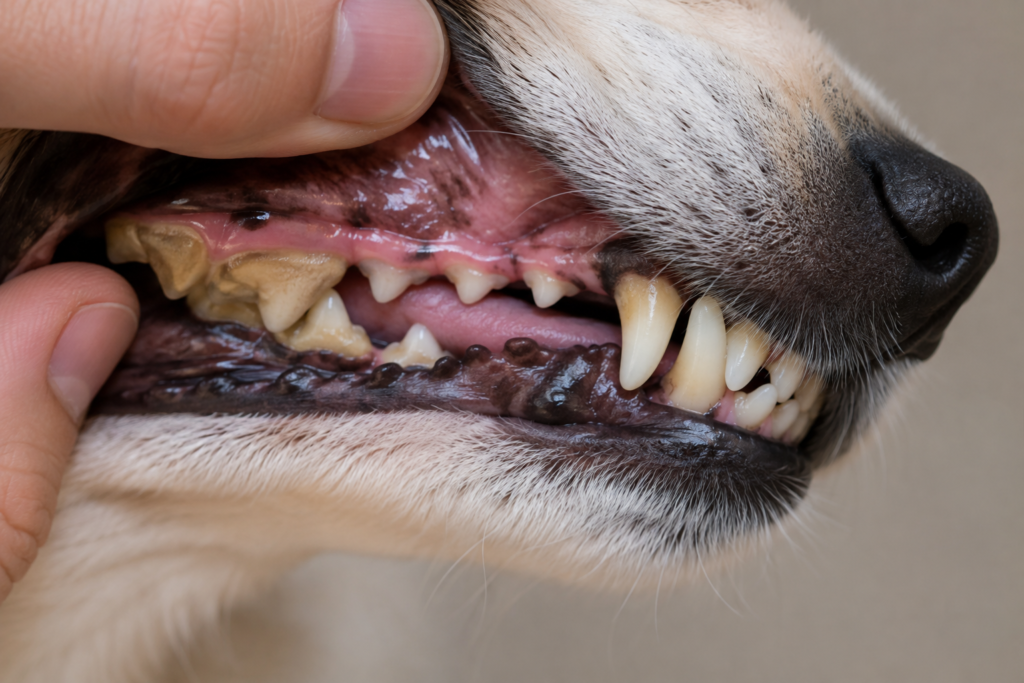 Como Escovar Dente de Cachorro: Passo a Passo Completo 4 cachorro com mau hálito e tártaro nos dentes