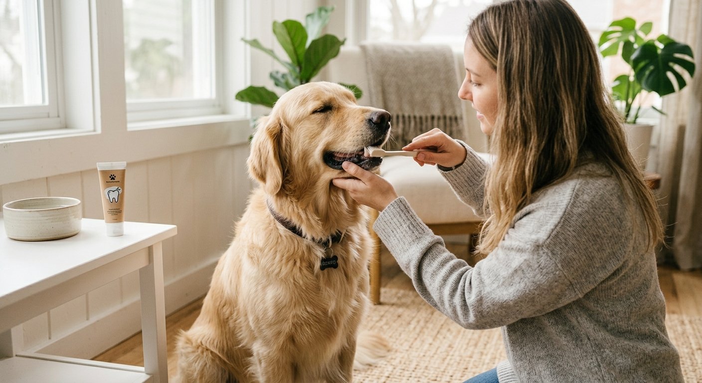 como escovar dente de cachorro em casa